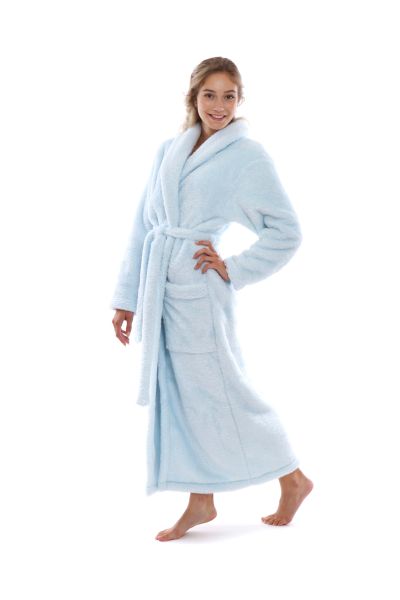 ALTA dlouhý dámský župan se šálovým límcem, Světle modrá, vel. XXL, galerie